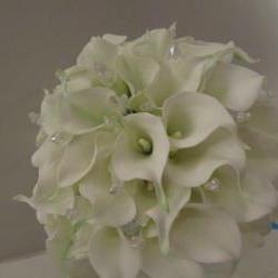Real Touch White Calla Lily Bridal Bouquet