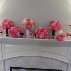 Real Touch Wedding Package - White, Soft Pink and Fuchsia Roses